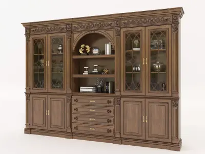 Classic Display Cabinet and Decoration 7 3D model
