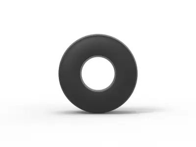 Dragster rear tire at speed Scale 1 to 25 3D print model