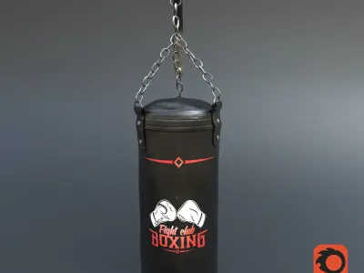 Leather Punching Bag Low-poly 3D model