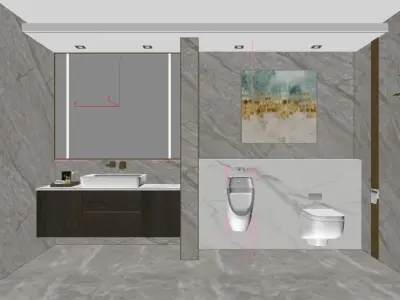 Luxury Restroom  or Bathroom or Toilet 3D model