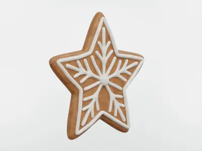 Gingerbread Christmas Cookie 07 3D model