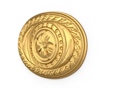 Classic oval decor ornament carved 20 3D model