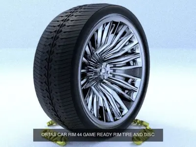 ORTAS CAR RIM 43-44 GAME READY RIM TIRE AND DISC 3D Model Pack