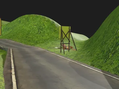 Mountain pass road Free 3D model