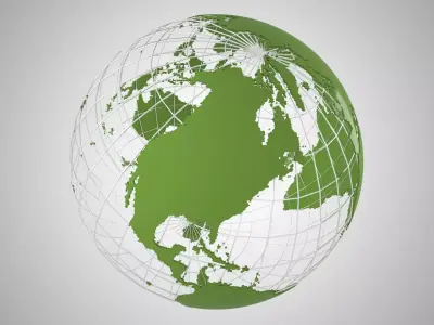 Globe News Skeleton Sea Green 3D model