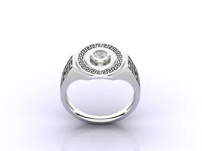 Print Ready STL 3DM  Gents Rings Diamond Men Ring  3D print model 208