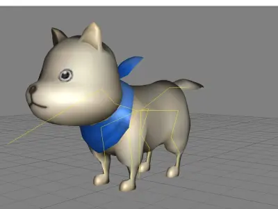 Lowpoly Animal Cartoon - Dog Low-poly 3D model