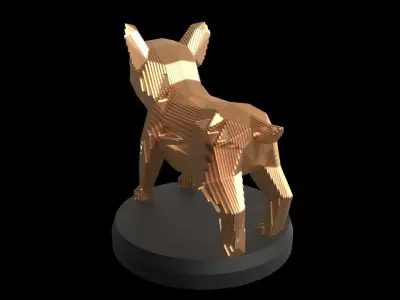 Parametric V Bulldog Puppy Low-poly 3D model