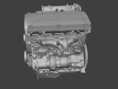 3D Printable Decorative Turbocharged Inline -4 Engine  3D print model