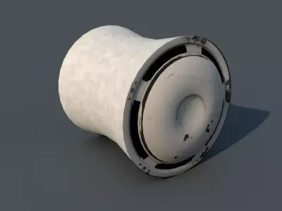 Bus Wheel Low-poly 3D model
