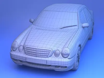 Mercedes W210  Low-poly 3D model