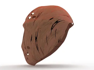 Low-poly round style hockey goalie mask Low-poly 3D model