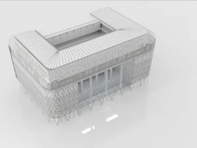 Vorosmarty square business center - Budapest Low-poly 3D model