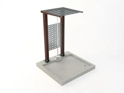 Ada Free Standing Single Outdoor Shower 3D model