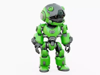 ROBO ZERO-D  Rigged for Unreal Engine - Unity - MIXAMO  3D model