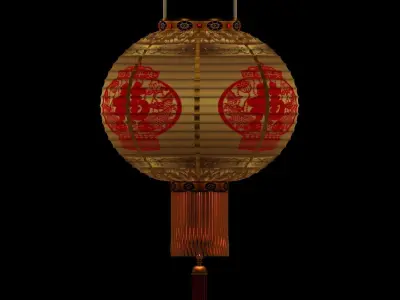 Chinese Red Lantern 3D model 8