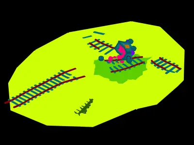 Game Blacklight Mine - Broken Minecart 3D model