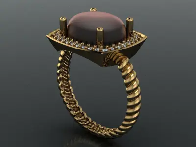 traditional women ring 3D print model