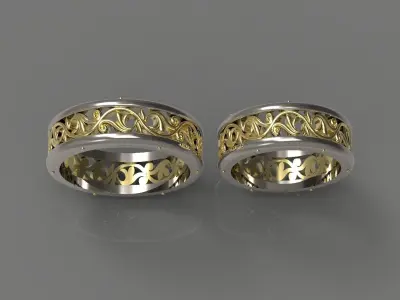WEDDING RING SET N - 70 3D print model