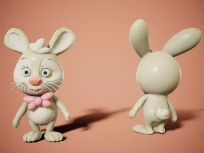 Easter Rabbit Low-poly 3D model
