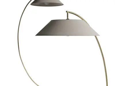 circo arc gold and black floor light Low-poly 3D model