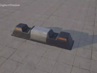 car parking stop bumper Low-poly 3D model