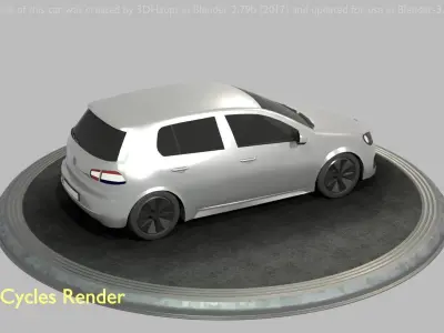 City Car 67 Compact Class Type-C Silver Low-poly 3D model