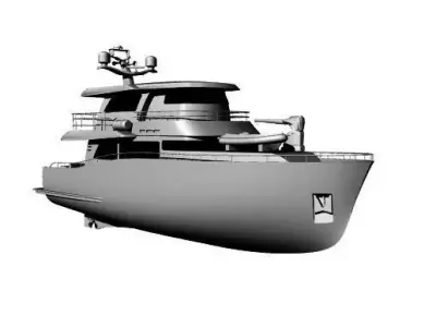 Millenial 68 - 70ft  luxury Motor Yacht Low-poly 3D model