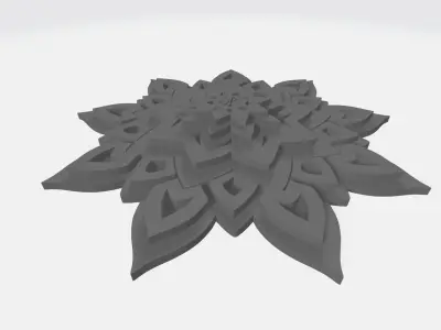 Mandala geometric ornament pattern for CNC or laser engraving 3D print model