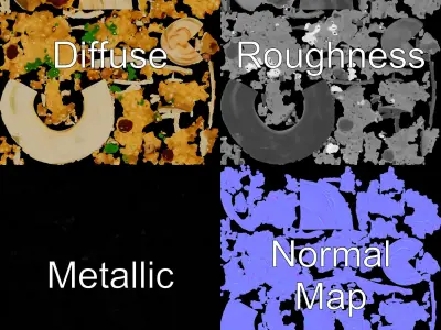 Delicious Risotto with Mushrooms Model Pack Low-poly 3D model