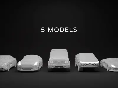 Low-poly VOXEL cars 3D collection 6 formats 3D model