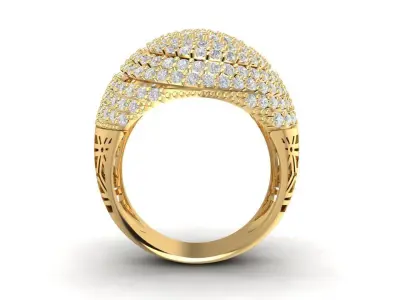 Luxury Dome Pave Diamond Cocktail Ring for Women 3D Model 1810 3D print model