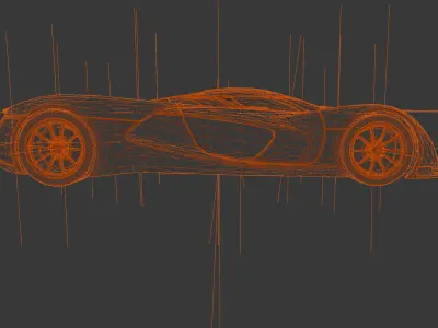 Realistic Dodge SRT Tomahawk X Vision GT4 Car 3D Model Low-poly 3D model