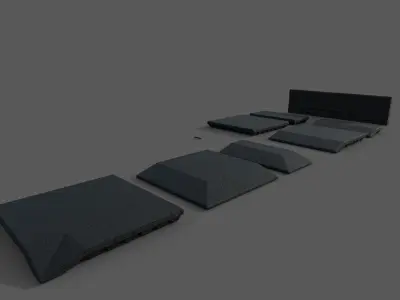 Rubber fall protection mat for playgrounds Low-poly 3D model