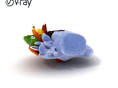 Gourmet Meal Model Pack with Vegetables and Sauce Low-poly 3D model