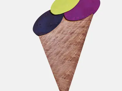ice cream signboard Low-poly 3D model