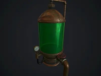 Steampunk boiler animated pbr Low-poly 3D model