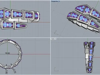 Bvlgari serpenti ring US size  six and half  model 869 3D print model