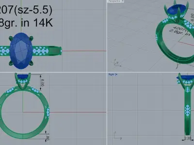 Oval Cut Ring 4207 Free 3D print model