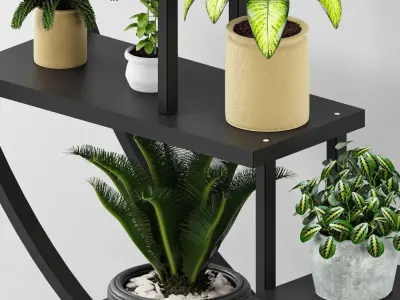 Half moon plant stand 3D model