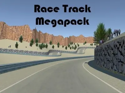  Race Track Megapack Low-poly 3D model