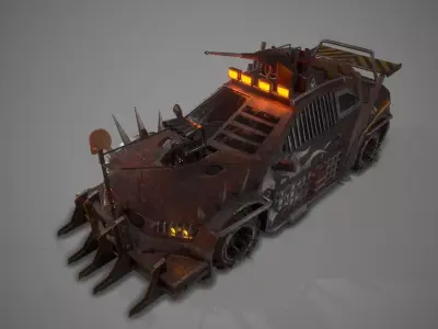 Apocalyptic Car Modular Pack Low-poly 3D model