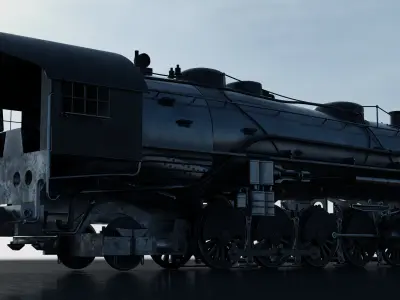 Old Locomotive With Substance Painter Texture 3D model