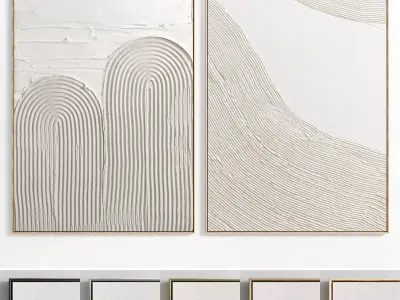 Plaster Two Photo Frame E-45 Low-poly 3D model