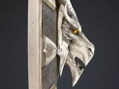 Dragon Shield Low-poly 3D model