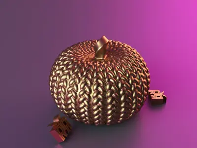 Woven Halloween pumpkin decor 3D print model