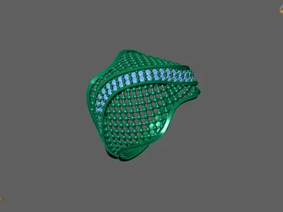 Women Ring With Stone Diamond Ready STL 3DM Models Womens Rings 3D print model 3