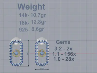 Messika Earrings 3D print model get