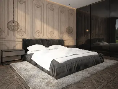 Modern bedroom interior 3D model