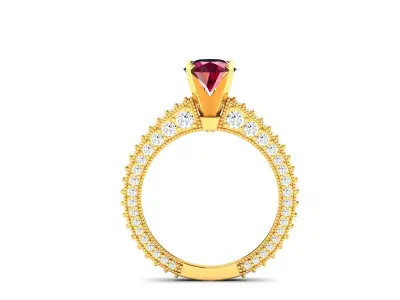 Solitaire Engagement Wedding Rings 3D print model